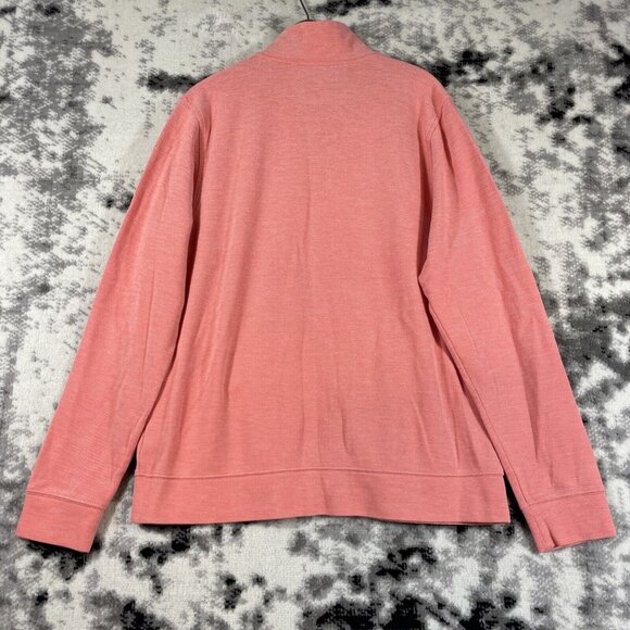 LL Bean Traditional Fit Sweatshirt Mens Size Medium Salmon Pink Full Zip Pockets - Picture 2 of 14